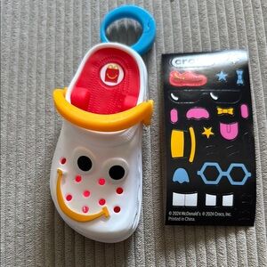 CROCS White Jibbitz Charm with Red and Yellow Accents